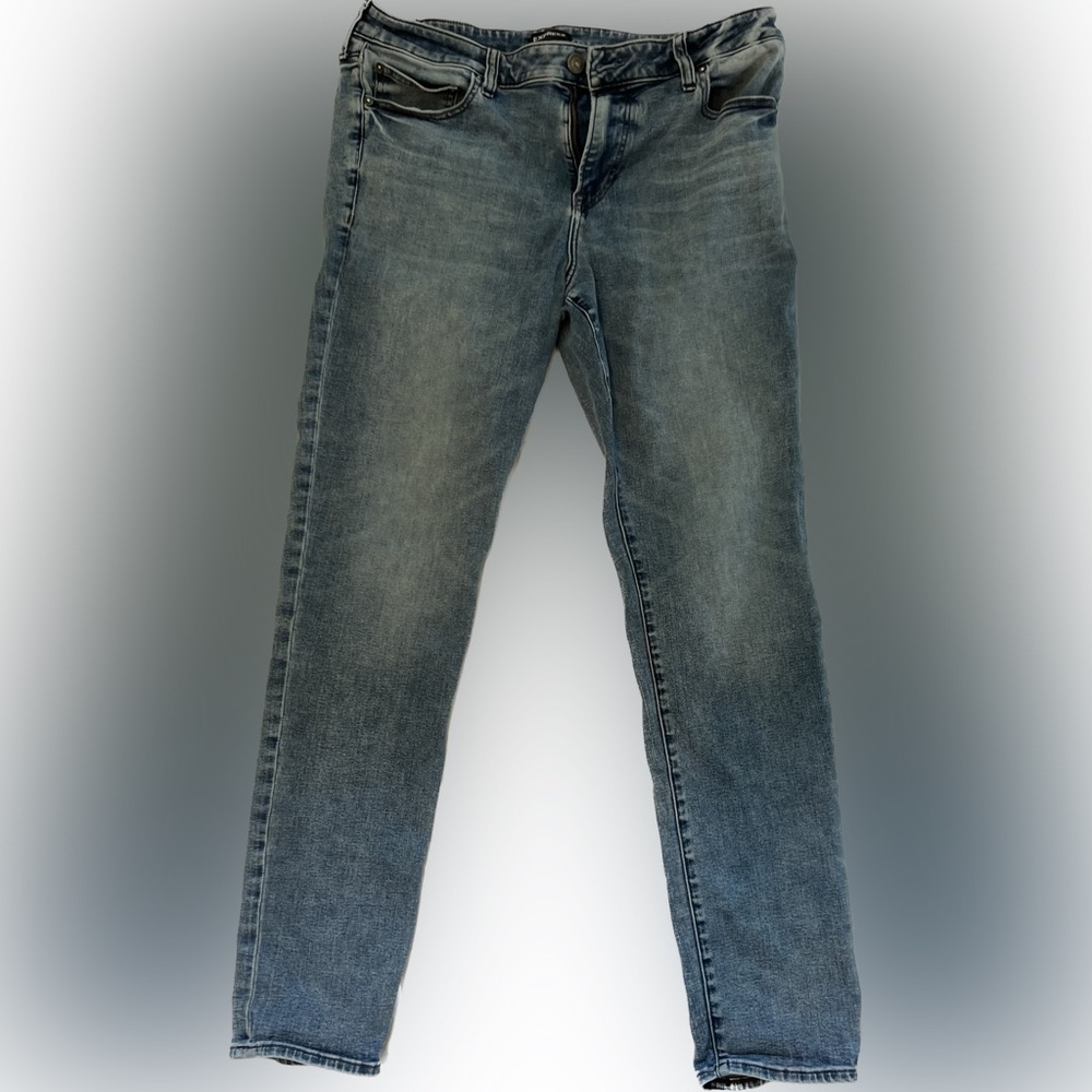 Express Men’s Hyperstretch Skinny Jeans waist 36 length 34 - Blue Wash